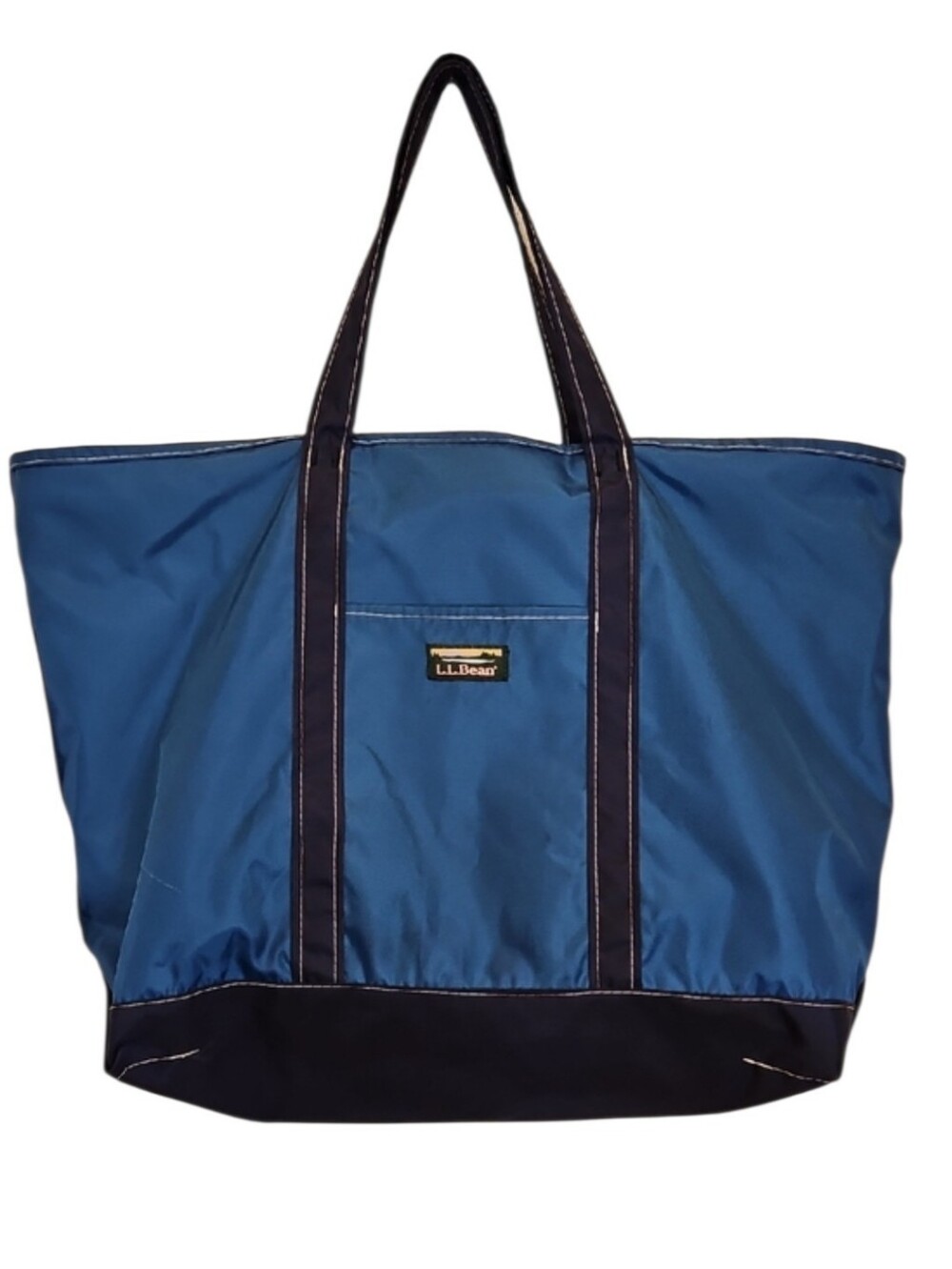 LL Bean Everyday Lightweight Blue Nylon Zip Top Tote